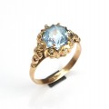 spectaculos inel victorian revival. topaz sky blue & aur 18 K. atelier european